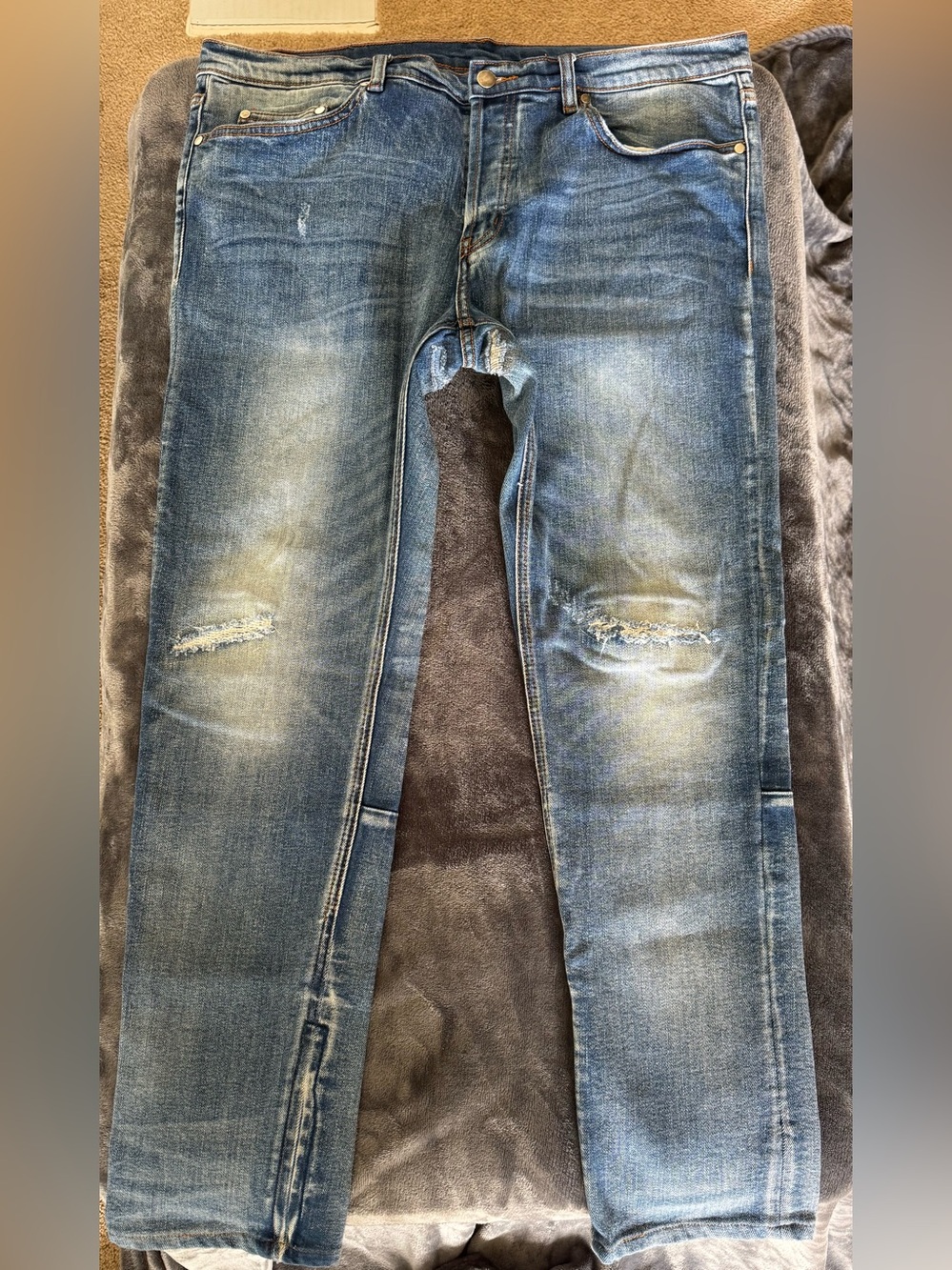 Men's MNML sz 38 Slim Faded Blue Denim Jeans - Classic Washed Look